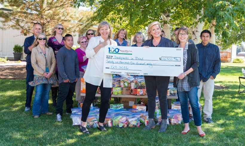 Backpacks in Bend starts the school year with a check for $26,500!